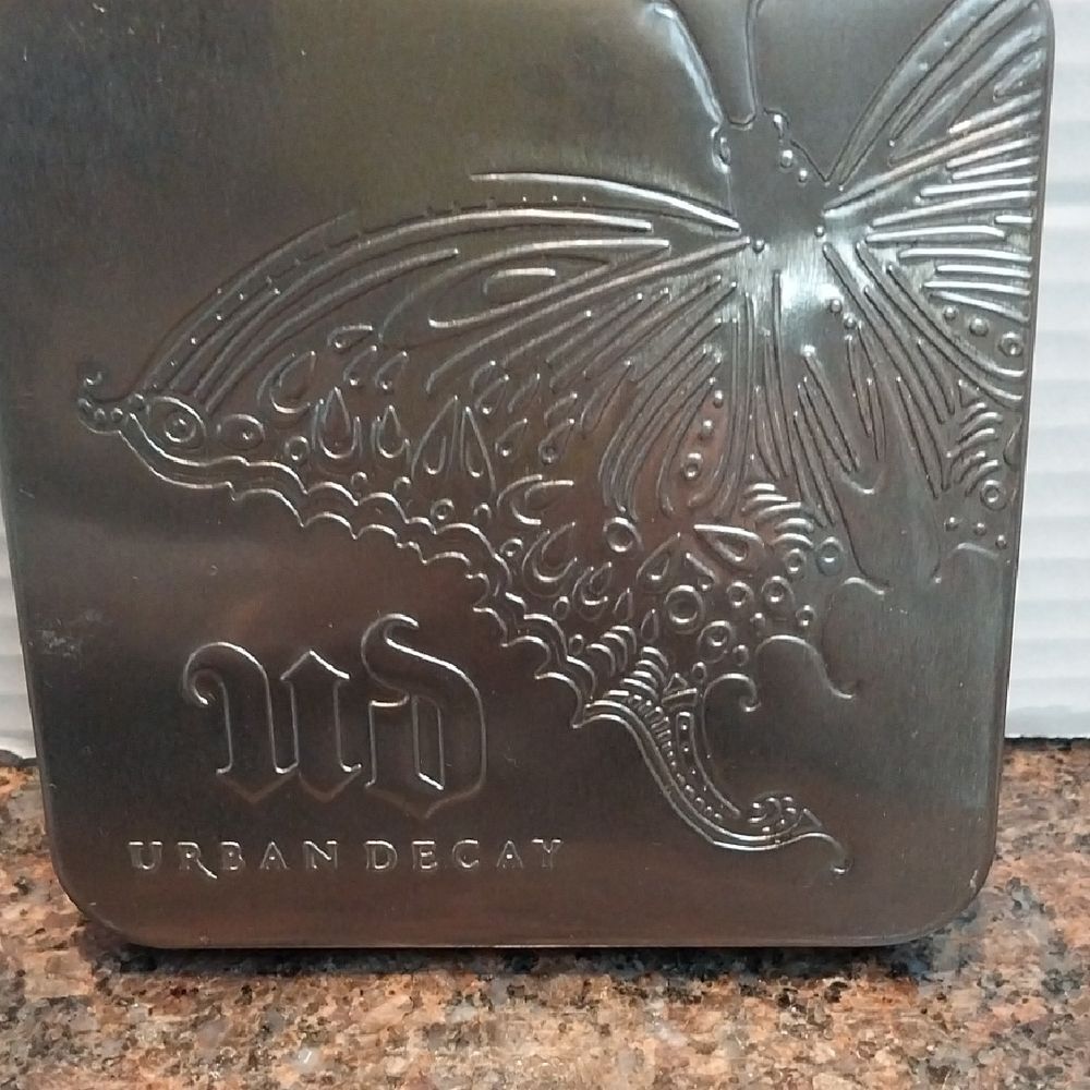 Urban Decay Butterfly Embossed Silver Eye Shadow Box...NEW